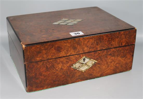 A mother of pearl inlaid box